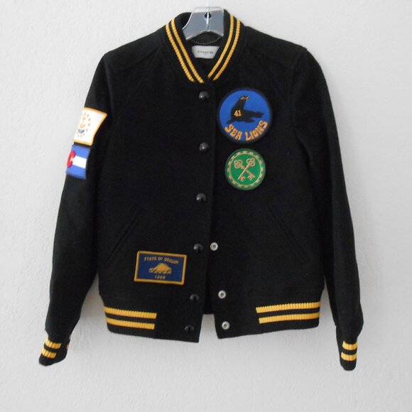 Coach Jackets & Coats Sale Coach Wool Military Patch Varsity Jacket